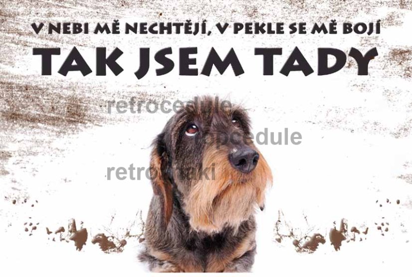 Plechová cedule v nebi me nechtejí, v pekle se me bojí