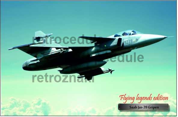 Ceduľa Lietadlo Saab Jas-39 Gripen