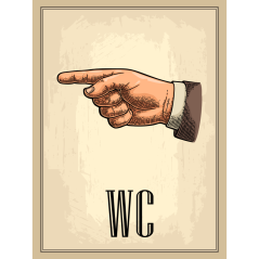 Restauracja Sign - WC w lewo Restauracja Sign - WC w lewo