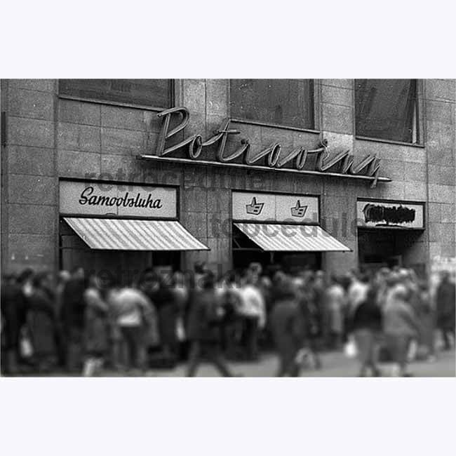 Ceduľa Potraviny retro