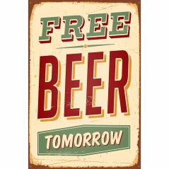 Ceduľa Free Beer Tomorrow