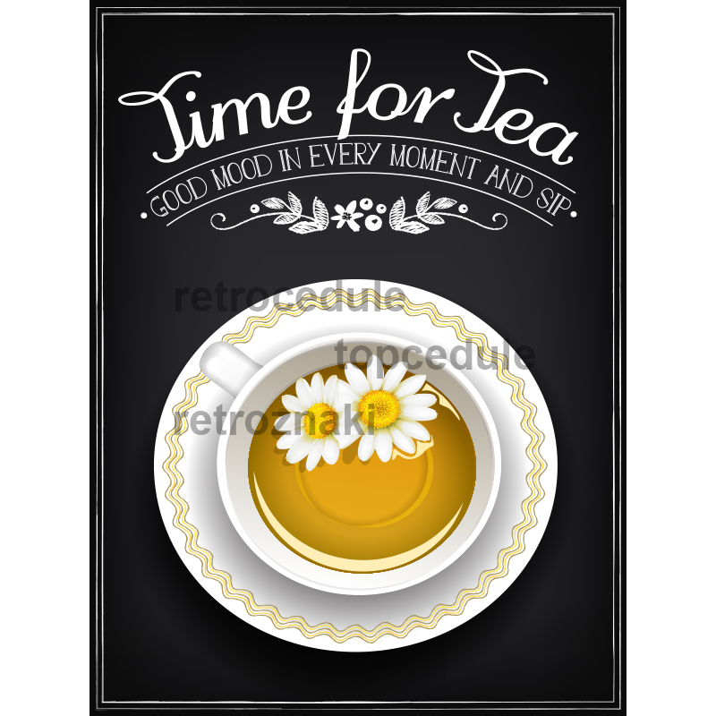 Vintage znak - czas na herbatę