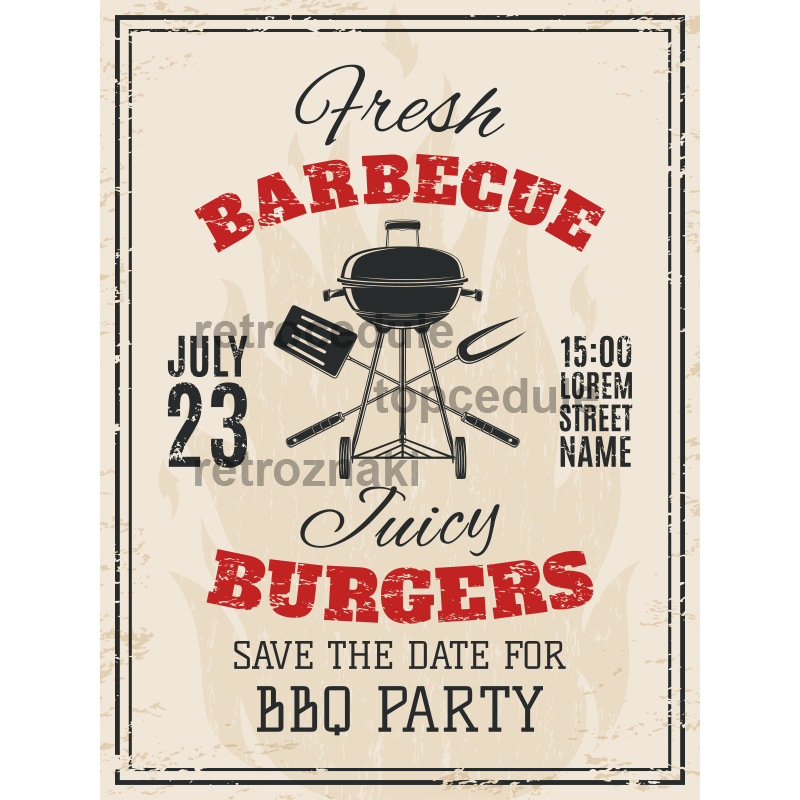 Cedule Barbecue Burgers BBQ Party