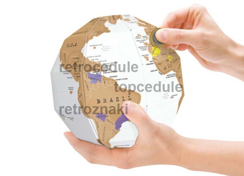 3D sestavljanka globus Scratch map