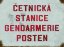 Plechová cedule Četnická stanice Gendarmerie Posten