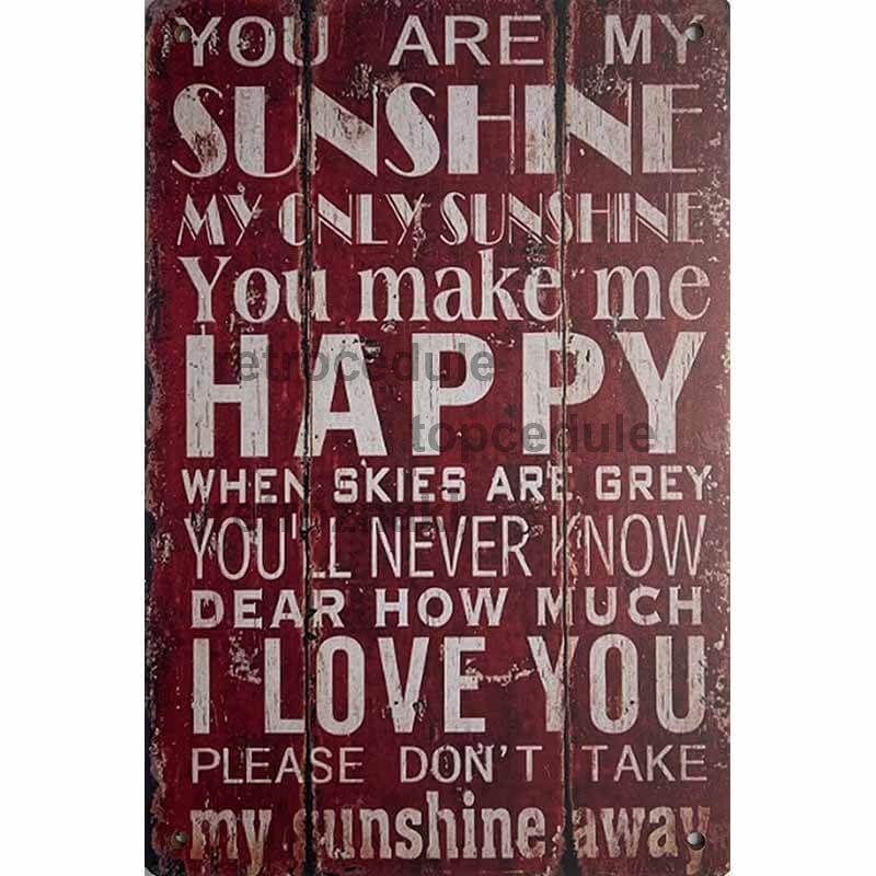 Leseni napis Sunshine Happy