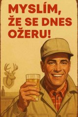 Plechová ceduľa Myslím že se dnes ožeru