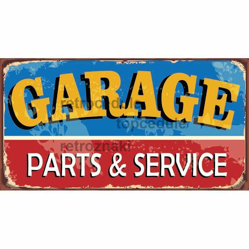 Garázs alkatrész és szerviz jele