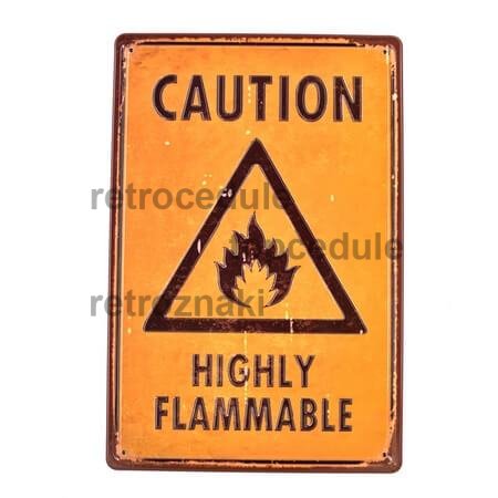 at110 cedula 3d caution hight flammable 30&#215;20