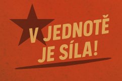 Plechová cedule V jednotě je sila!