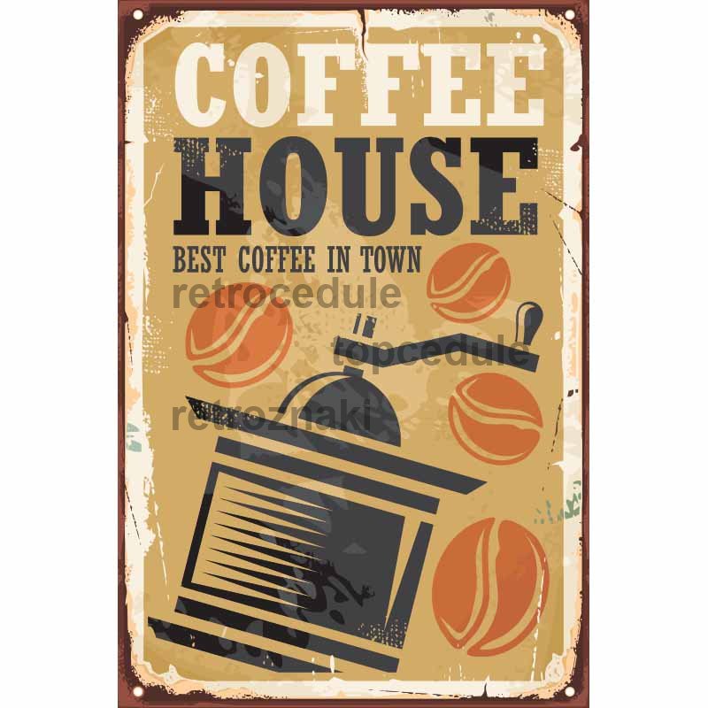 Znak Coffee House - Retro pločevinasti napisi