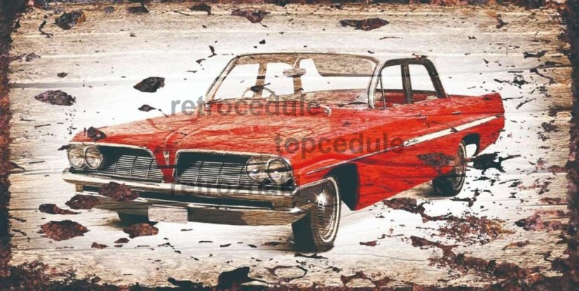 Znak old red classic car