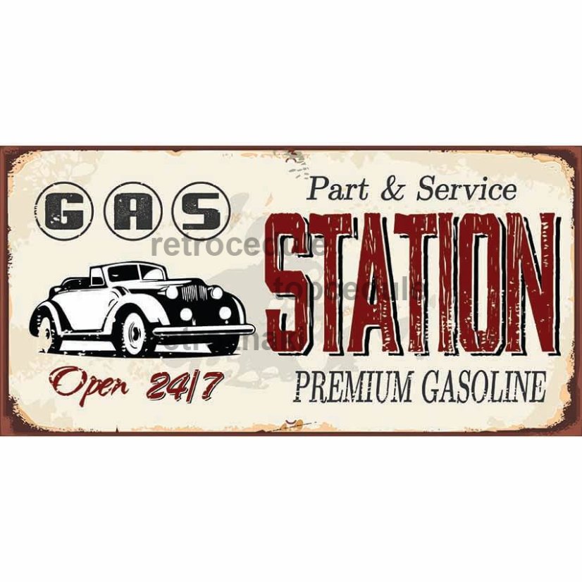Znak GAS Station - Premium Gasoline