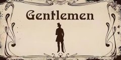Plechová ceduľa Restrooms gentlemen