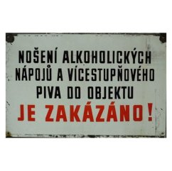Ceduľa Nošení alkoholických nápoju