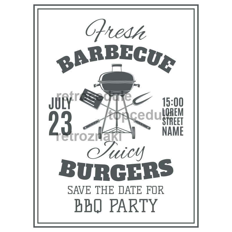 Barbecue Burgers Party 2 sign