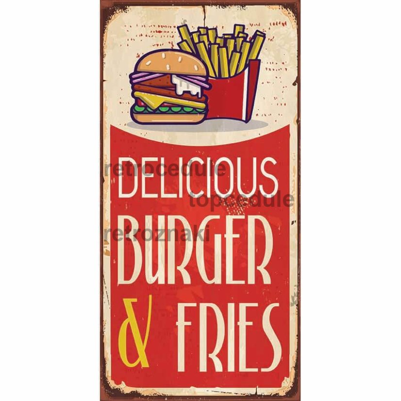 Ceduľa Delicious Burger &amp; Fries