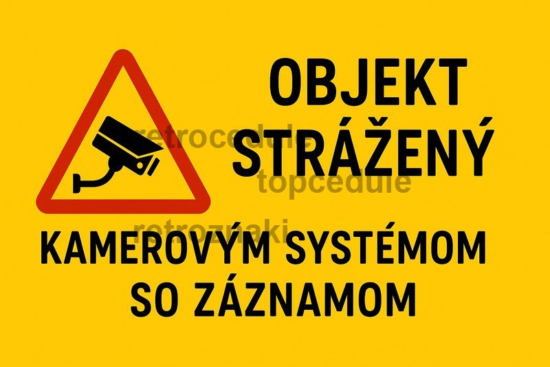 Podpisz oznaczenie Objekt Strážený - Kamerovým systémom so záznamom