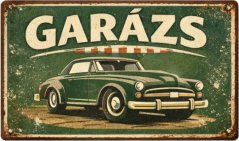Sheet metal sign of the Garazs