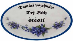 Plechová cedule Domácí požehnání - Dej Buh štěstí