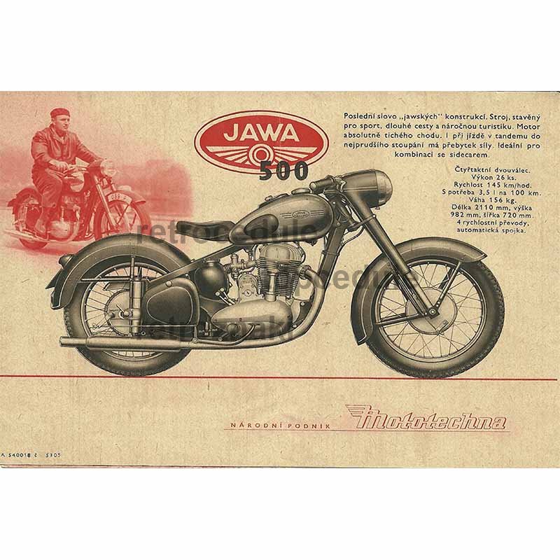Ceduľa JAWA 500