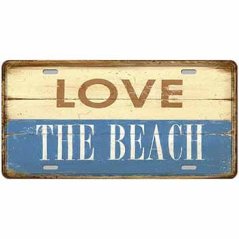 Ceduľa Love The Beach