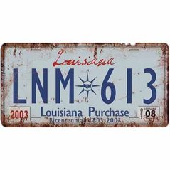 Ceduľa značka Louisiana Ceduľa značka Louisiana