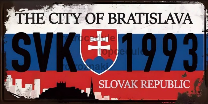 Plechová cedule Slovak Republik - The City Of Bratislava