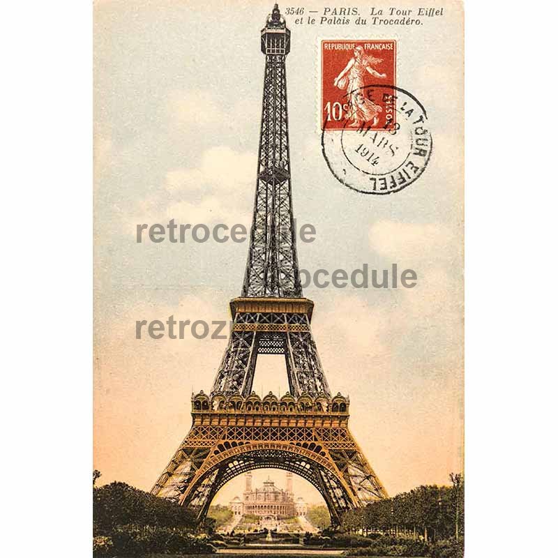 cedula Paríž známka, eiffelova veža &#8211; Paris