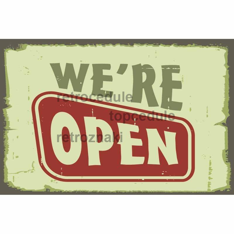 Nyitottak vagyunk tábla