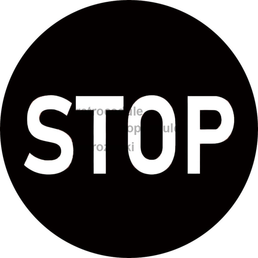 Ceduľa Stop black