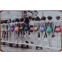 Ceduľa Sexi ženy plavky retro Ceduľa Sexi ženy plavky retro