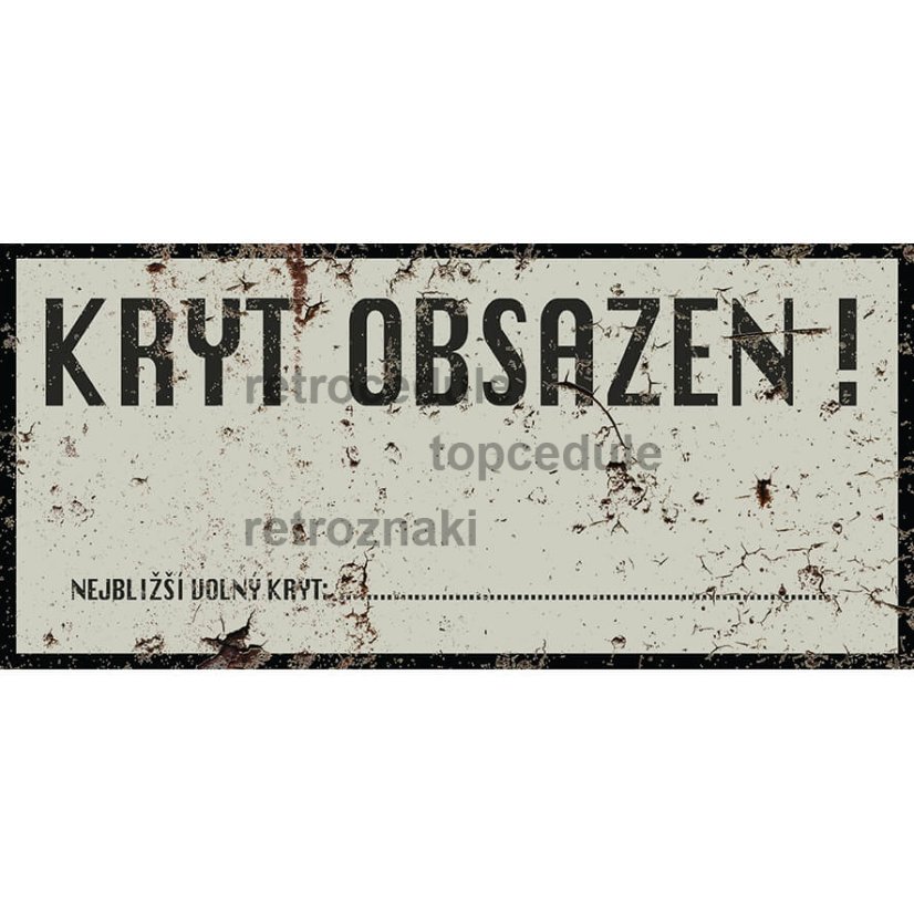 Ceduľa Kryt Obsazen