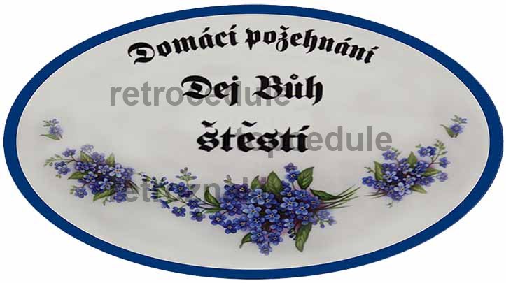 Plechová cedule Domácí požehnání - Dej Buh štěstí