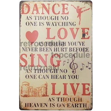 Ceduľa Dance Love Sing Live Ceduľa Dance Love Sing Live