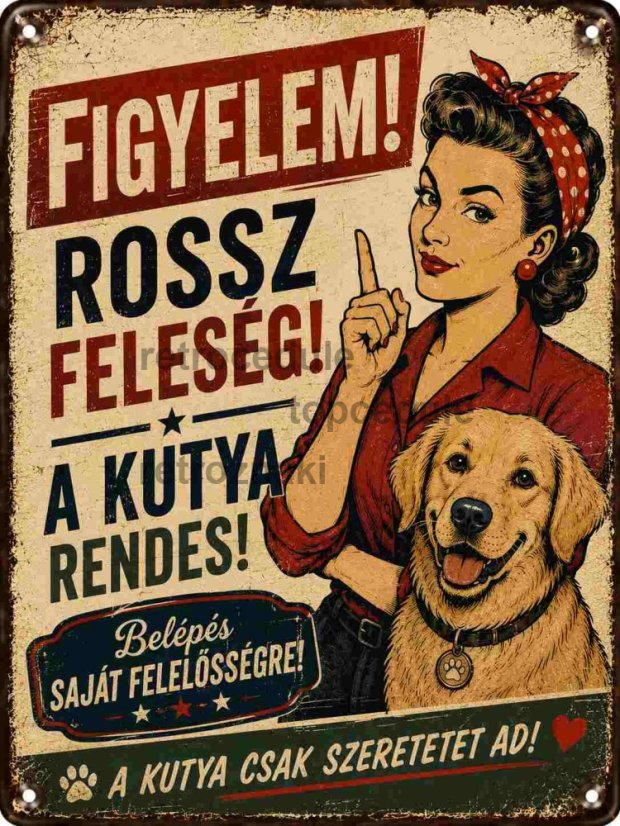 Tabliczka blaszana Figyelem! Rossz Feleség!