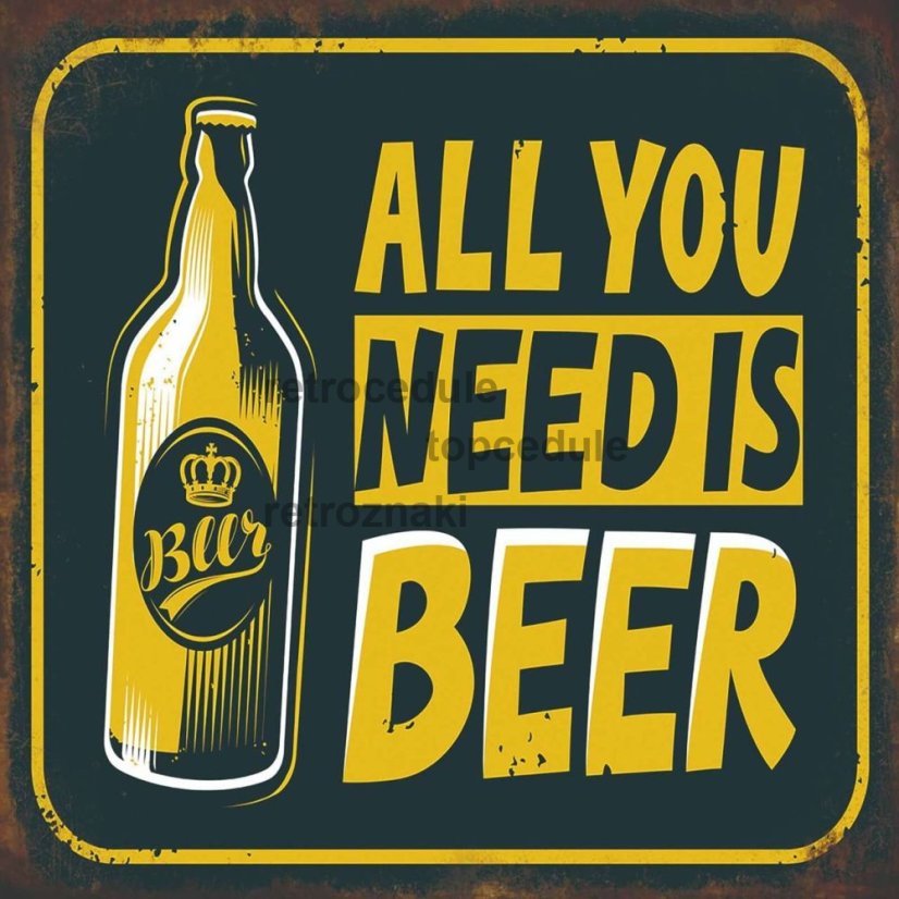Ceduľa All You Need Is Beer