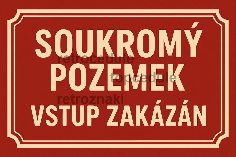 Podpisz oznaczenie Soukromý pozemek - Vstup zakázán 2