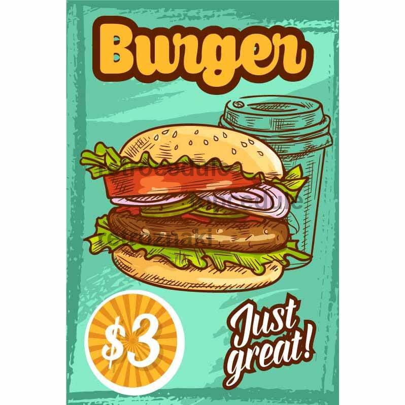 Sign Restaurant Menü 3 - Burger