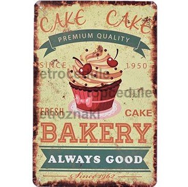 Tabliczka blaszana Cake bakery