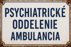 Plechová ceduľa Psychiatrické oddelenie ambulancia