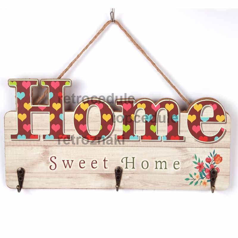 Lesen napis Dom z obešalnikom Lesen napis Dom z obešalnikom