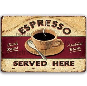 Espresso napis - Retro pločevinasti napisi