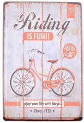 Znak blaszany Riding is Fun!