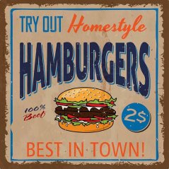 Ceduľa Hamburgers - Best In Town Ceduľa Hamburgers - Best In Town