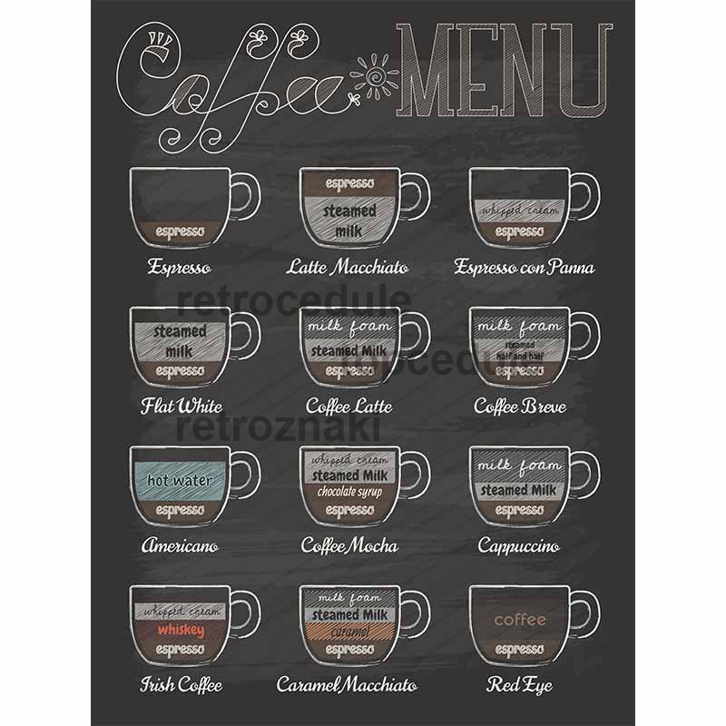 Cedule Coffee Menu