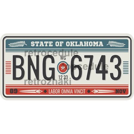 Ceduľa USA značky - Oklahoma