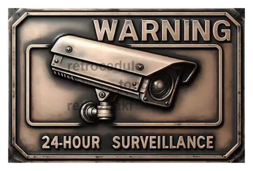 Figyelmeztető tábla Warning 24-hour surveillance