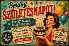 Plechová ceduľa Boldog Szuletésnapot!