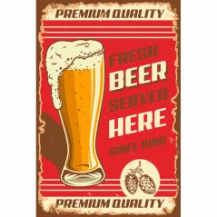 Ceduľa Beer Fresh Served Here